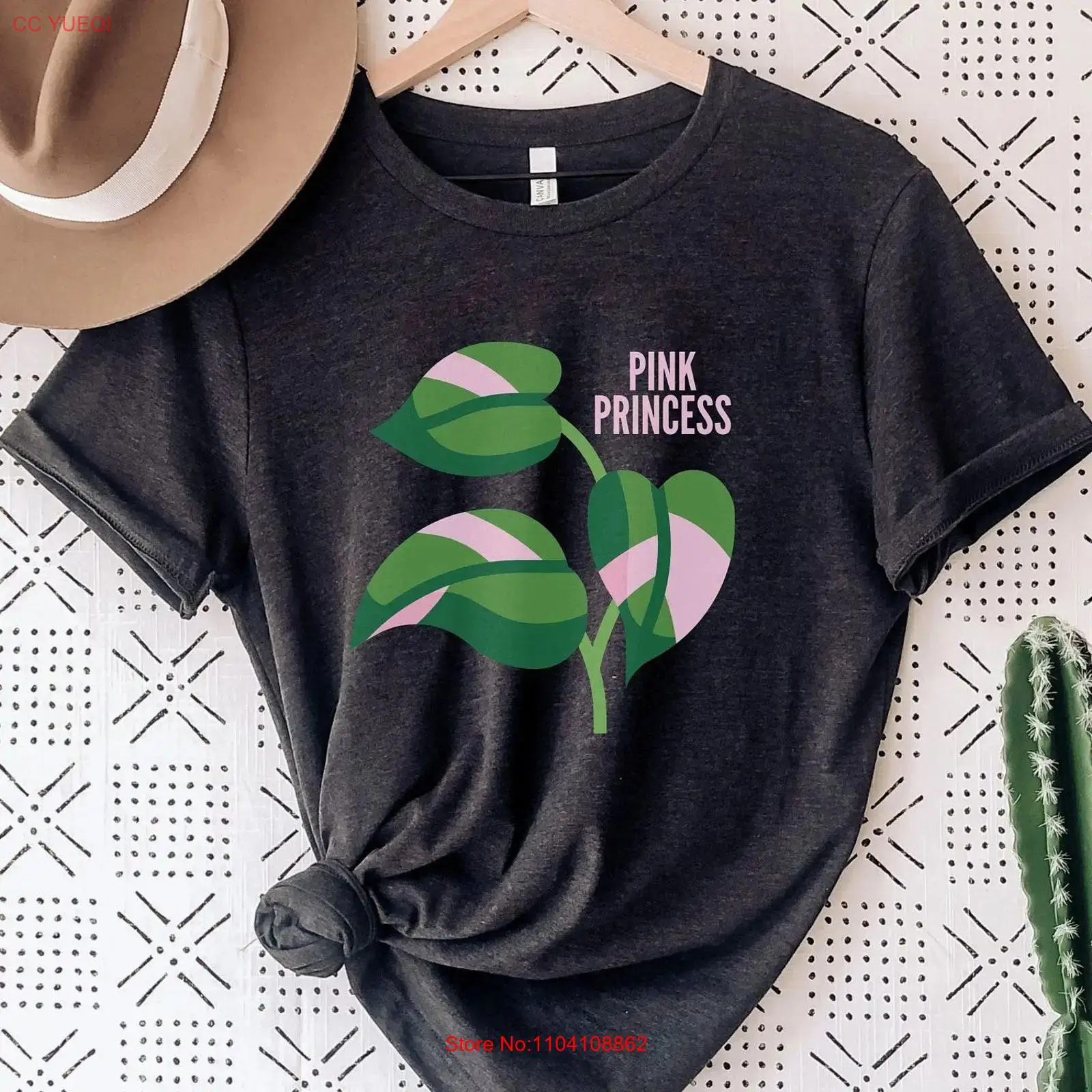 Philodendron Pink Princess - 필로데ンド론 핑크 프린세스 티셔츠 레어 실내