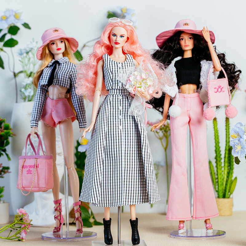 32cm 슈퍼 모델 인형 복장 유럽 패션 체크 무늬 셔 - Philodendron Pink Princess 리뷰 및 가격