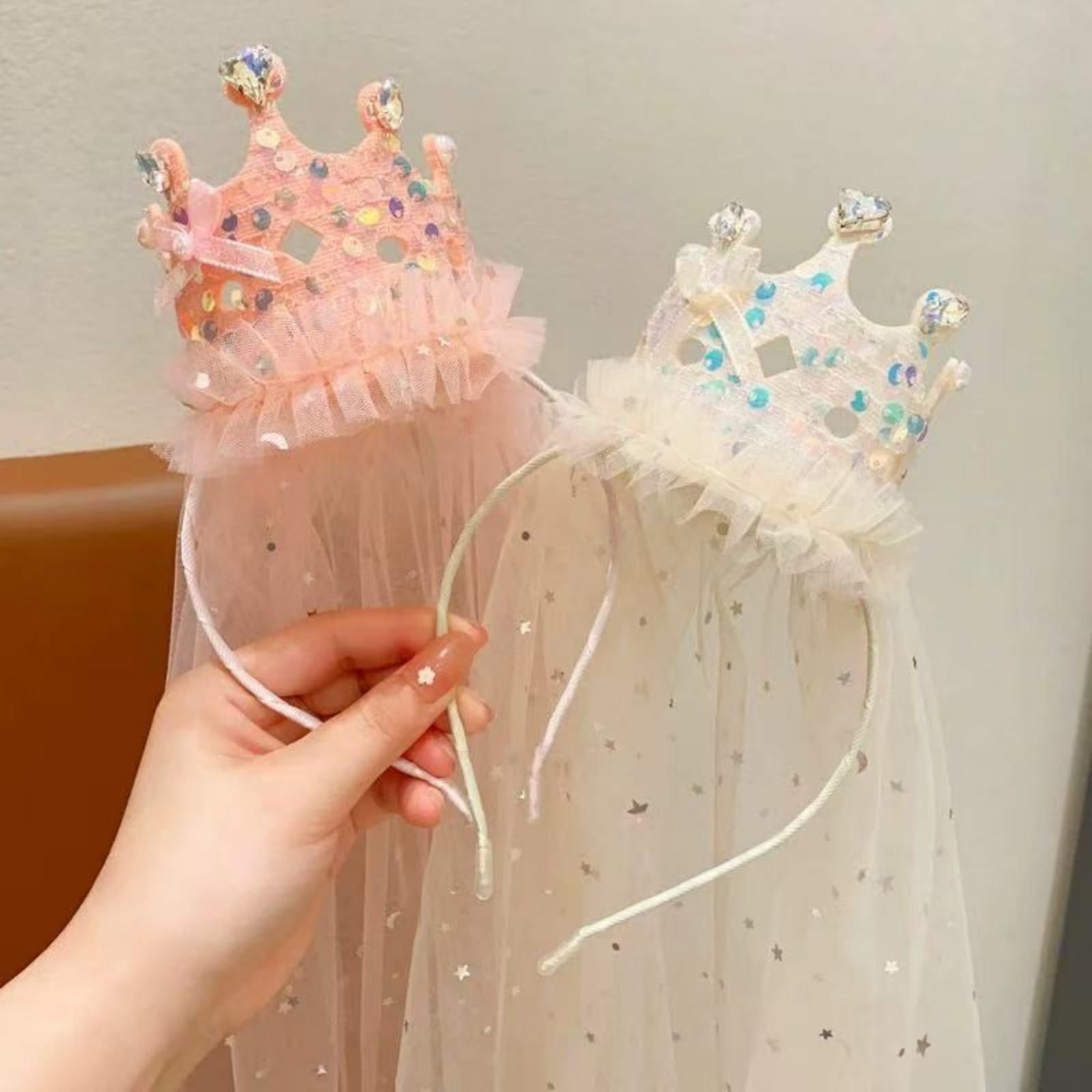 1PC 공주 크라운 베일 머리띠, 반짝이는 튤 헤어 액 - Philodendron Pink Princess 리뷰 및 가격