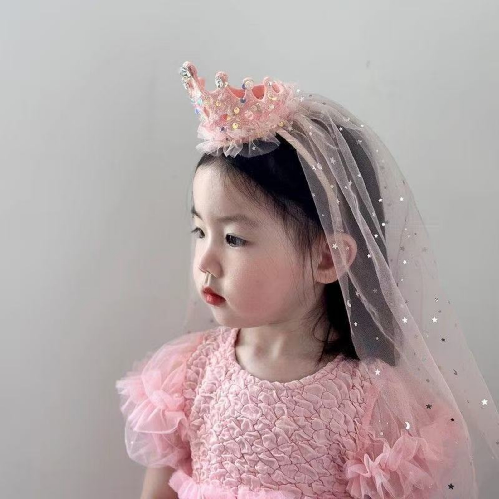 1PC 공주 크라운 베일 머리띠, 반짝이는 튤 헤어 액 - Philodendron Pink Princess 리뷰 및 가격